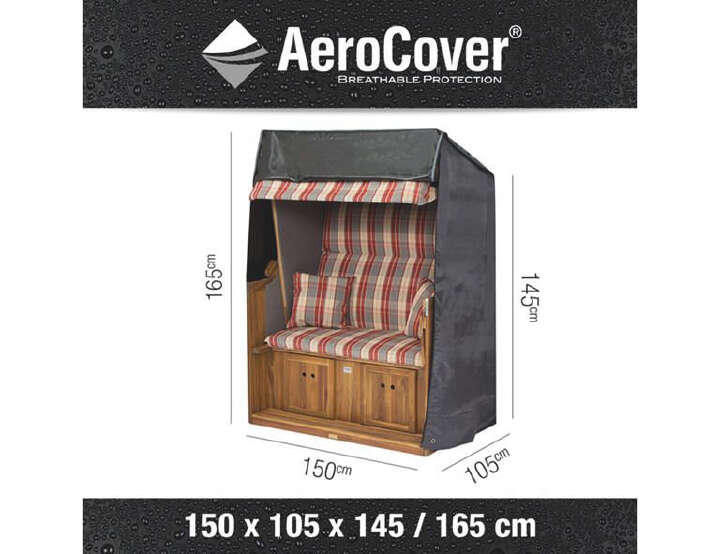 AeroCover Atmungsaktive XL Schutzhülle für Strandkörbe 150x105x145/165 cm